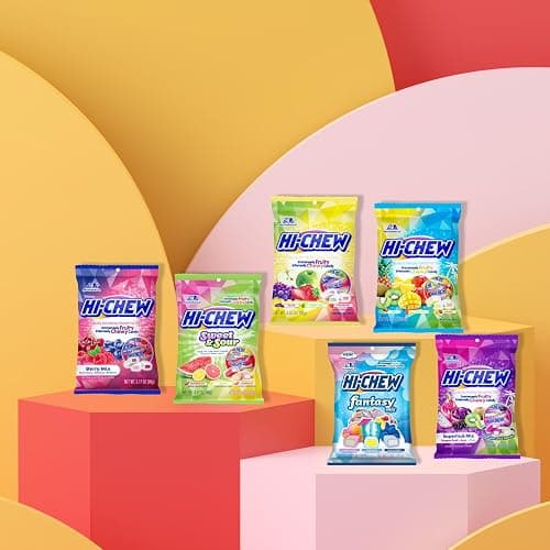 HI-CHEW Variety Mix, Pack of 6 Bags - 17 Flavor Assort Sweet and Sour Chewy Candy, Unique Fun Soft - Immensely Juicy Fruity Candy Flavors - Individually Wrapped for Sharing thumbnail 5