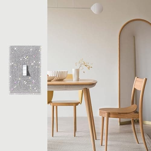 Generic Bling Light Switch Cover and sockets, Shiny Rhinestones Wall Plate Cover ，Outlet Covers ，Silver Shiny Sparkle Bling Crystal Rhinestones Wall Plate Cover, YSX-MB00 thumbnail 2
