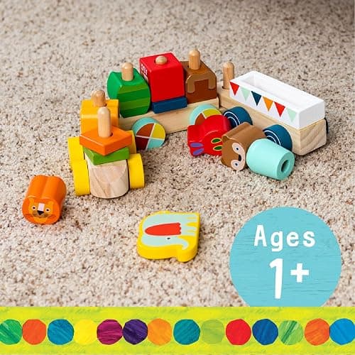 KIDS PREFERRED World of Eric Carle The Very Hungry Caterpillar Wooden Train Set, 12 Pieces thumbnail 6