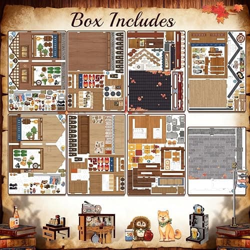 Cutefun Book Nook Kit - DIY Miniature House Kit for Adults, Teens and Beginners, Japanese Izakaya Booknook Tiny House Bookshelf Decor 3D Wooden Puzzles, Gifts for Friends and Family (Izakaya Shop) thumbnail 7