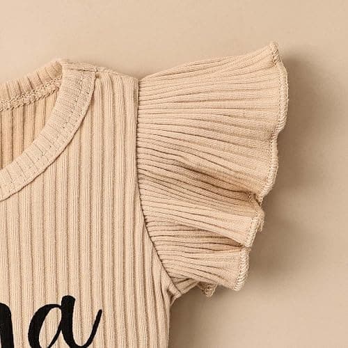 CETEPY Baby Girl Clothes Newborn Romper Ruffle Sleeve Short Jeans Skirt with Headband Infant Outfits Set 0-18 Months thumbnail 5