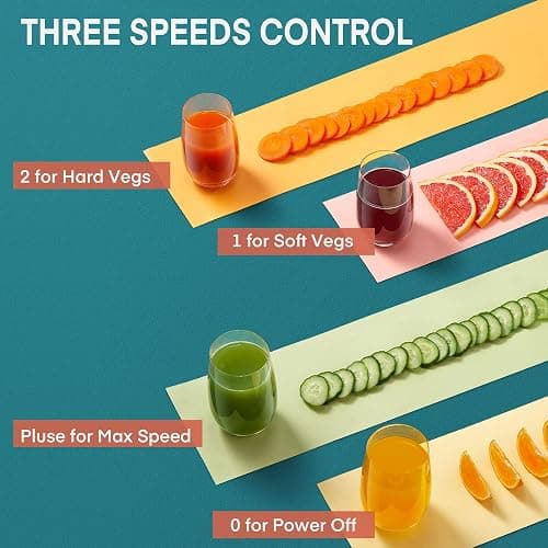 Juicer Machines, Juilist 3" Wide Mouth Juicer Extractor Max Power 800W, for Vegetable and Fruit with 3-Speed Setting, 400W Motor, Easy to Clean thumbnail 5