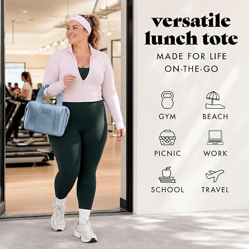 Fit & Fresh Remi Neoprene Lunch Bag for Women w/Ice Pack & Containers | Machine Washable Lunch Box For Women, Self Insulating Durable Neoprene, Large Capacity For Nurses, Teachers, School, Work thumbnail 8