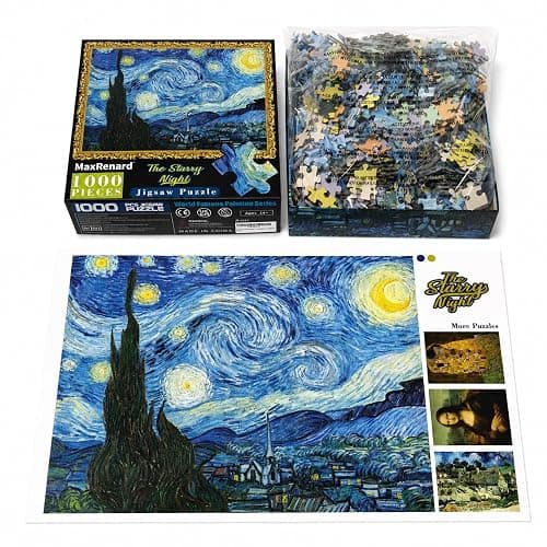 MaxRenard 1000 Piece Puzzle for Adult Van gogh Starry Night Art Masterpiece thumbnail 4
