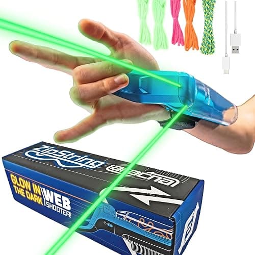 ZipString Aracna Glow-in-the-Dark Webshooter String Launcher Toy | For Kids, Teens & Adults, Patented, Reloading, Durable, Superhero Web Shooting Action - Image 1