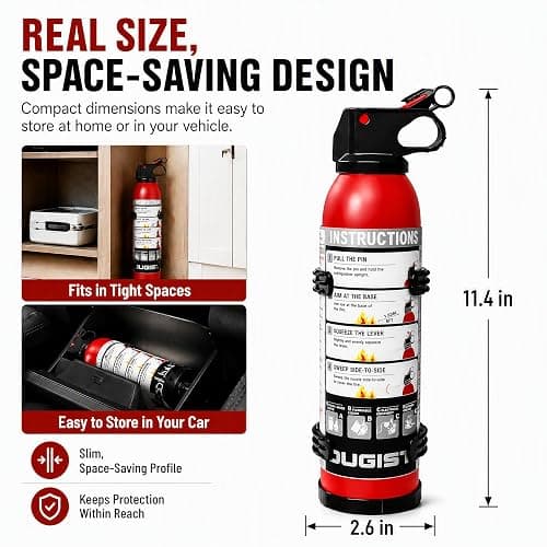 Small Fire Extinguisher for Home & Car – (4-Pack, 1.32lb Each) Portable ABC Chemical Powder Fire Extinguishing Spray | for Kitchen Grease, Electrical, Vehicle & Garage Fires, Easy to Use thumbnail 2