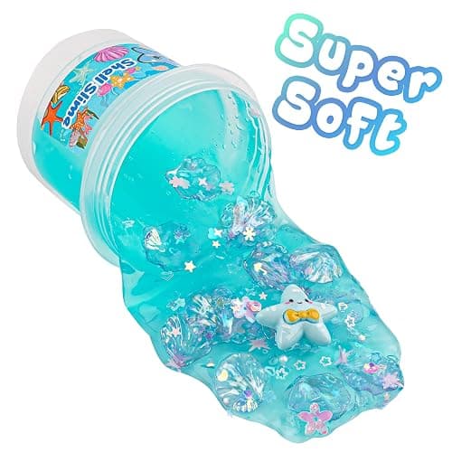 Shell Blue Clear Premade Slime, Stretchy & Non-Sticky, Slime Party Favors & Boys & Girls Gifts thumbnail 2