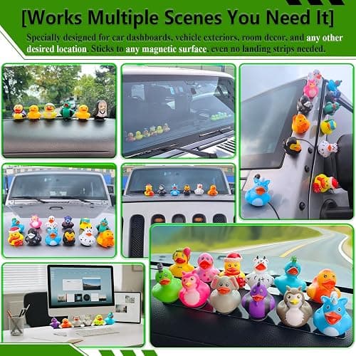 EJDRFN Duck Holder for Jeep Wrangler,Metal Rubber Ducks Holder for Jeep Dash,Magnetic Duck Plugs for Dash Decorations,Adjustable Duck Mount for Jeep Dashboard,2 Pack(Black) thumbnail 6