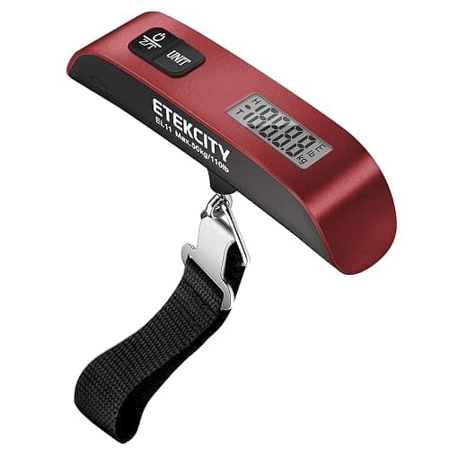 Etekcity Luggage Scale, Digital Weight Scales for Travel Accessories Essentials Suitcases , Portable Handheld Scale with Temperature Sensor, Rubber Paint, 110 Pounds, Battery Included | Travel Essentials, Air Travel, Suitcase, Hanging Hook, Rubber Grip, Battery Included, Easy-to-Read Display - Image 1