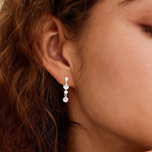 SELSHE SELSHE Dangle Earrings for Women, 14k Gold Plated Pearl Drop Earring Dainty Gold Earrings for Women Trendy Cute Prom Bridal Earring Long Wedding Pearl Earring Formal Jewelry thumbnail 5