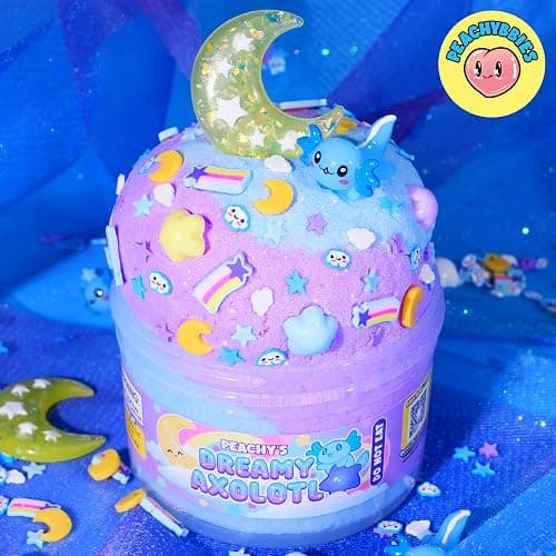 Peachybbies Dreamy Axolotl Cloud Slime - Made in USA Premium, 100% Authentic, 7 oz., Scented for Kids, ASMR, Axolotl Gifts, Slime Charms, Fidget Toys thumbnail 6