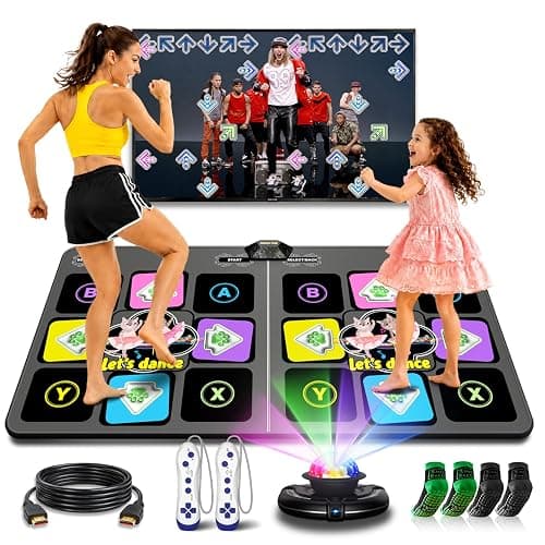 UOYESS Dance Mat for Kids & Adults - Wireless Electronic Dance Pad with HDMI Plug & Play, 2-Player Dance Game Mat, Exercise Mat for Family Parties, Birthday Gift for Boys Girls Ages 6+ - Image 1