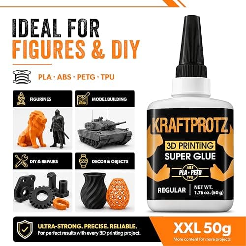 3D Printing Super Glue Liquid 1.75 oz - PLA ABS PETG TPU Instant Adhesive | versatile, precise application, for fine cracks, clear, waterproof, heat resistant, anti-clog cap, filament, PLA ABS PETG TPU thumbnail 8