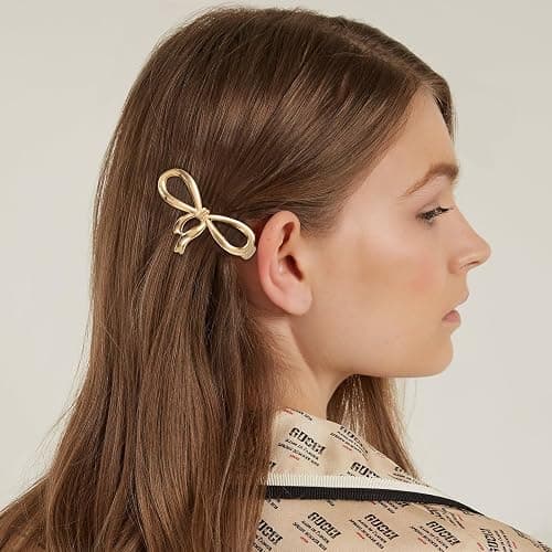 CWJCYTNSN 8 PCS Gold Hair Clips for Women, Metal Hair Barrettes, Small Hair Clips, Sweet Cute Snap Clips for Hair Styling thumbnail 4