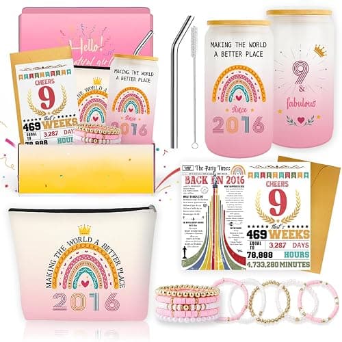Zyphoria Unigue 9 Year Old Girl Birthday Gift 9th Birthday Gifts for Girls Set ldeas 2016,Cool Things for 9 Years Old TrendyBirthdays Present for Teen Girl, Happy 9th Birthdays Decorations for Girls - Image 1