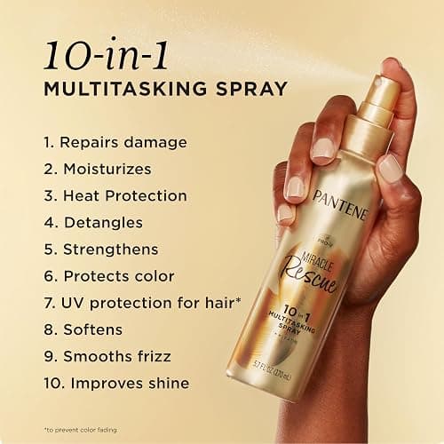 Pantene Miracle Rescue 10in1 Multitasking Spray - Heat Protection, Detangles, Repairs Damaged, Dry Hair, Improves Shine, Leave-In Conditioning Treatment with Keratin and Pro-Vitamin B5, 5.7 oz thumbnail 2