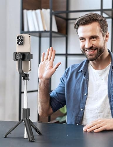 Portable Selfie Stick, 4 in 1 Extendable Phone Tripod Stand with Detachable Wireless Remote & Phone Holder 360° Rotating Mini Travel Tripod Compatible with iPhone 16/15/14/13 Pro/Android/Gopro thumbnail 9