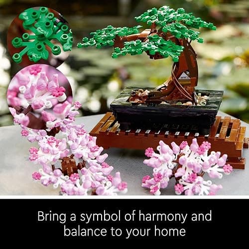 LEGO Botanicals Bonsai Tree - Faux Plant for Adults - Home Décor Set - Gift for Mother's Day with Artificial Cherry Blossom Flowers - DIY Building Projects - Botanical Collection - 10281 - Bonsai - simple thumbnail 2