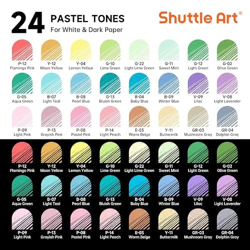 Shuttle Art Colored Pens, 24 Pastel Tone Colors Cute Journal Pens 0.6mm Fine Point Colored Gel Pens for Black Paper Adult Coloring Writing Drawing Journaling Note Taking School Office Home thumbnail 3