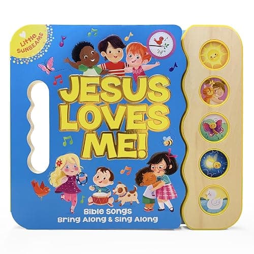 Jesus Loves Me 5-Button Songbook - Perfect Gift for Easter Baskets, Christmas, Birthdays, Baptisms, and More (Little Sunbeams) - Image 1