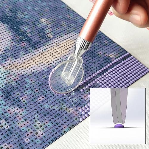 Diamond Painting Wheel Tools with Groove,New Type of Gem Art Pen,Accessories That can Make Jewel Art Faster and neater,Both Square and Round Drills are Suitable,Dimond Art Supplies Kits. … (Gold) - Image 1