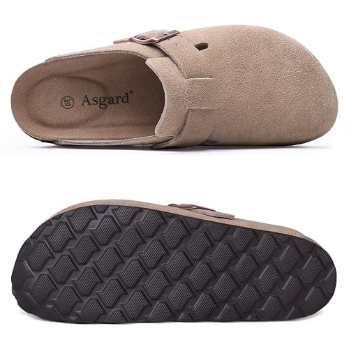 Asgard Genuine Suede Clogs for Women Men Leather Mules Arch Support Potato Shoes with Comfort Cork Footbed thumbnail 3