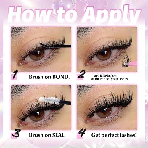 Natural Lash Clusters Kit Spiky Cluster Eyelash Extension Kit 120 Pcs CC-Curly Eyelash Clusters 10-16MM Wispy Individual Lashes Kit with Lash Bond and Seal and Eyelash Tweezers by Mavphnee thumbnail 3