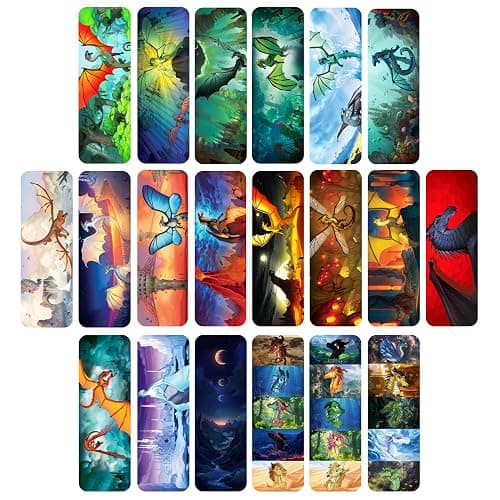 20 pcs Wings of Fire Bookmarks - from Wings of Fire Book 1-15 Author Tui Sutherland Bookmark Merchandise for Double-Sided, Durable, Waterproof Bookmark as Party Favor, Student Rewards - Image 1