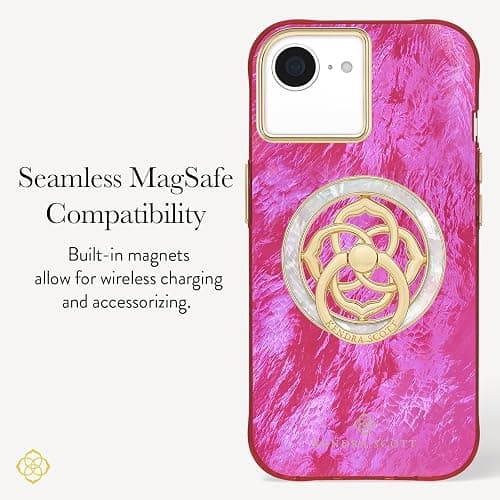 Kendra Scott iPhone 17e/16e/15/14/13 Case - Compatible with MagSafe - Designer Phone Case - Raspberry Pearl thumbnail 6