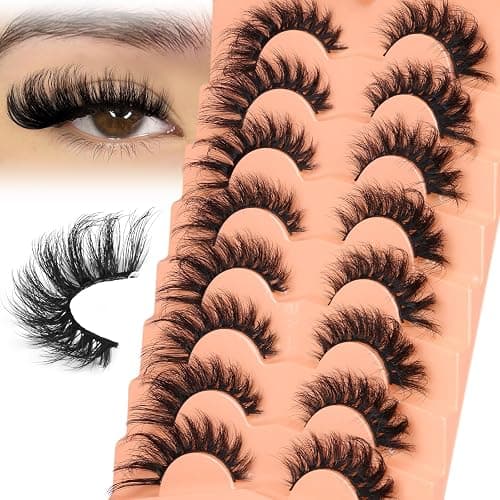 Mink Lashes Cat Eye Lashes Volume Fox Eye False Eyelashes Lashes Natural 6D D-Curly Volume Fake Eyelashes Soft Handmade Lashes that Look Like Extensions Lashes Pack - Image 1