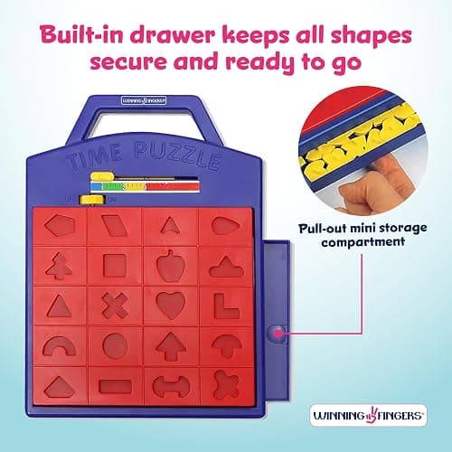Winning Fingers Shape Toy Puzzle Game – Pop Up Board Game with Shape Puzzles - Two Players Concentration Games Puzzle Board Matching Game - Educational Toy for Kids 3 Years and Older thumbnail 6