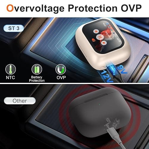 THREE PEACHES Wireless Earbuds Bluetooth 5.4 Headphones, Touch Screen, Active Noise Cancelling, USB Charging Case for iPhone/Android thumbnail 6