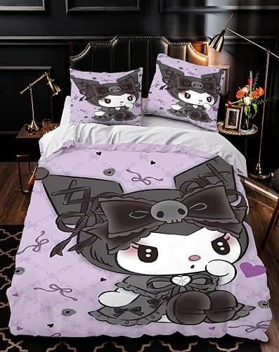 SIGOSR Quilt Cover with 3D Print Bedding Quilt Cover Set Bedding Set with Pillowcase Decor Bedspread Cover for Kid Teen(1 Duvet Cover & 2 Pillowcases)-Full thumbnail 8