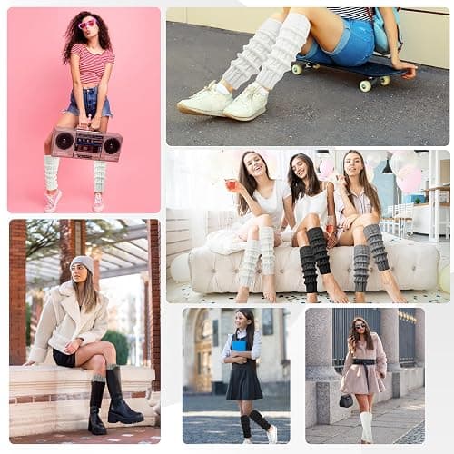 3 Pairs Leg Warmers for Women, Knitted Leg Warmers Knit Winter Thermal Warm Leg Warmer Long Socks Boot Cuffs for Women Girls thumbnail 7