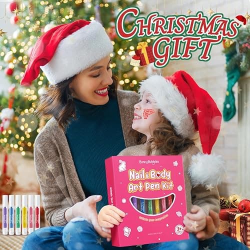 Kids Makeup Sets for Girls Nail & Body Art Pens Kits, 27Pcs Washable Temporary Tattoo Pen Sets, Cosmetic Party,Girls Makeup Kits for Ages 3-12 Years,Ideal Winter Gift & Creative Toys thumbnail 2