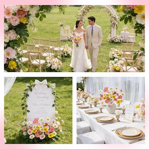 Wenhuidr 12PCS 36Heads Artificial Poppy Flowers with Stems, Silk Iceland Poppies Fake Flowers, Faux Poppy Bouquet for Wedding Table Arrangements Party Floral Display Home Decor (White+Yellow+Pink) thumbnail 5