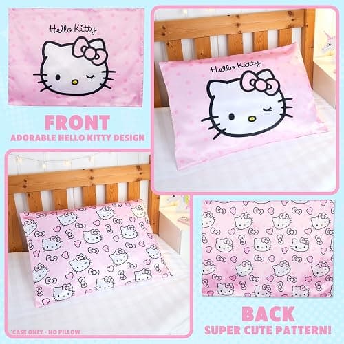 Hello Kitty Satin Pillowcase for Hair Skin Benefits, 19”x26” Soft and Cooling Pillowcase with Zipper, Gifts for Women Girls Teens Wife Girlfriend thumbnail 5