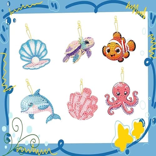 12 PCS Diamond Art Keychain Kits, DIY Diamond Painting Crafts, Beginner Art Kit, Arts & Crafts Gift thumbnail 4
