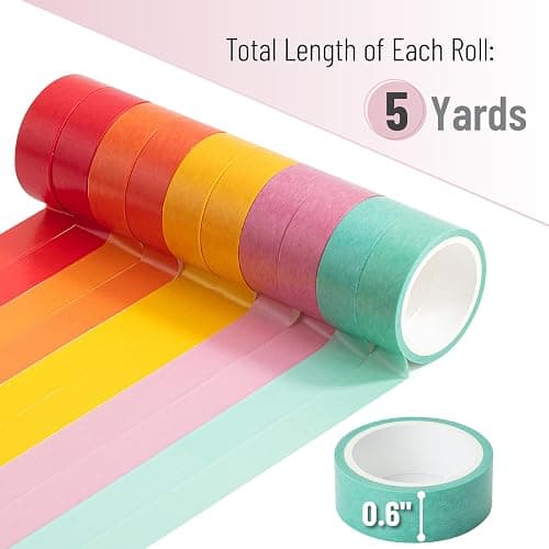 Mr. Pen- Washi Tape Set, 10 Rolls, 5 Yards/Roll, Washi Tape for Scrapbook | Arts, Crafts, Journals and Planners, Summer Design thumbnail 4