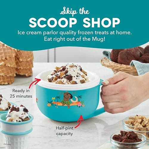 Disney Dash My Mug Ice Cream Maker - Makes Single Serving of Gelato, Frozen Yogurt, Sorbet & More - Easy to Clean & Use - Moana, 1 Bowl thumbnail 3