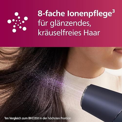 Philips Haartrockner 5000 Series, ThermoShield Technologie, Ionisierungsfunktion, 2.300 W, Metallic-Blau, mit 9-mm- und 11-mm-Stylingdüse, Volumendiffusor, BHD510/20 - BHD510/20 thumbnail 5