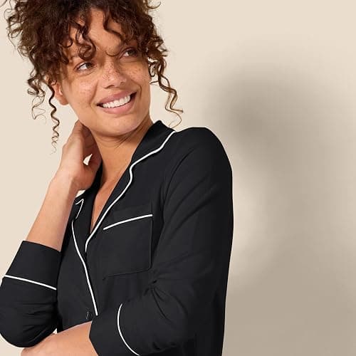 Amazon Essentials Women's Cotton Modal Long-Sleeve Shirt and Full-Length Bottom Pajama Set thumbnail 4