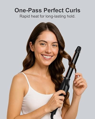 ANNLARY 1 Inch Curling Iron, Titanium Ceramic Hair Curler, Fast Heating Curling Wand with 8 Heat Settings with LED Display for All Hair Types Dual Voltage 110-240V for Travel thumbnail 2