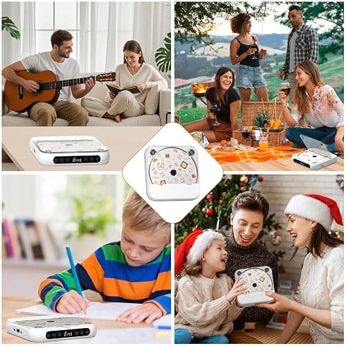 Portable CD Player, Personal CD Player with Bluetooth for Home, Rechargeable Small CD Player with Headphones,Built-in HiFi Speakers, Support CD/AUX/USB, Anti-Skip/Shockproof thumbnail 8