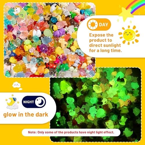 Cuteseven 300Pcs Mini Resin Animals Bulk 300 Styles Variety Tiny Animals Figure to Hide Luminous Glow in The Dark for Miniature Fairy Garden Decoration Hide Crafts Decor thumbnail 3