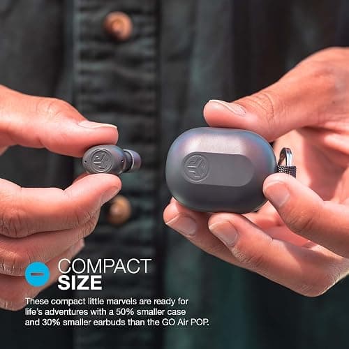 JLab Sage Audio Bundle: JBuds Lux ANC Wireless Premium Over-Ear Bluetooth Headset with Hybrid Active Noise Cancelling Plus JBuds Mini True Wireless Bluetooth Earbuds + Charging Case & Keychain thumbnail 6