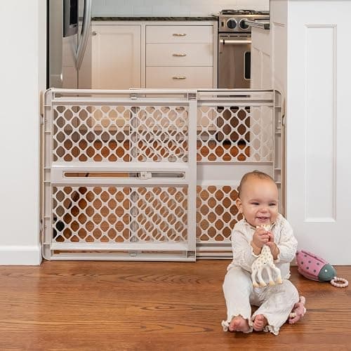 Toddleroo by North States - Supergate Ergo Baby Gate: Plastic Baby Gate for Stairs & Doorways - Adjustable Indoor Safety Gate - Made in USA - 26 to 42 Inches Wide - 26 Inches Tall - Sand thumbnail 2