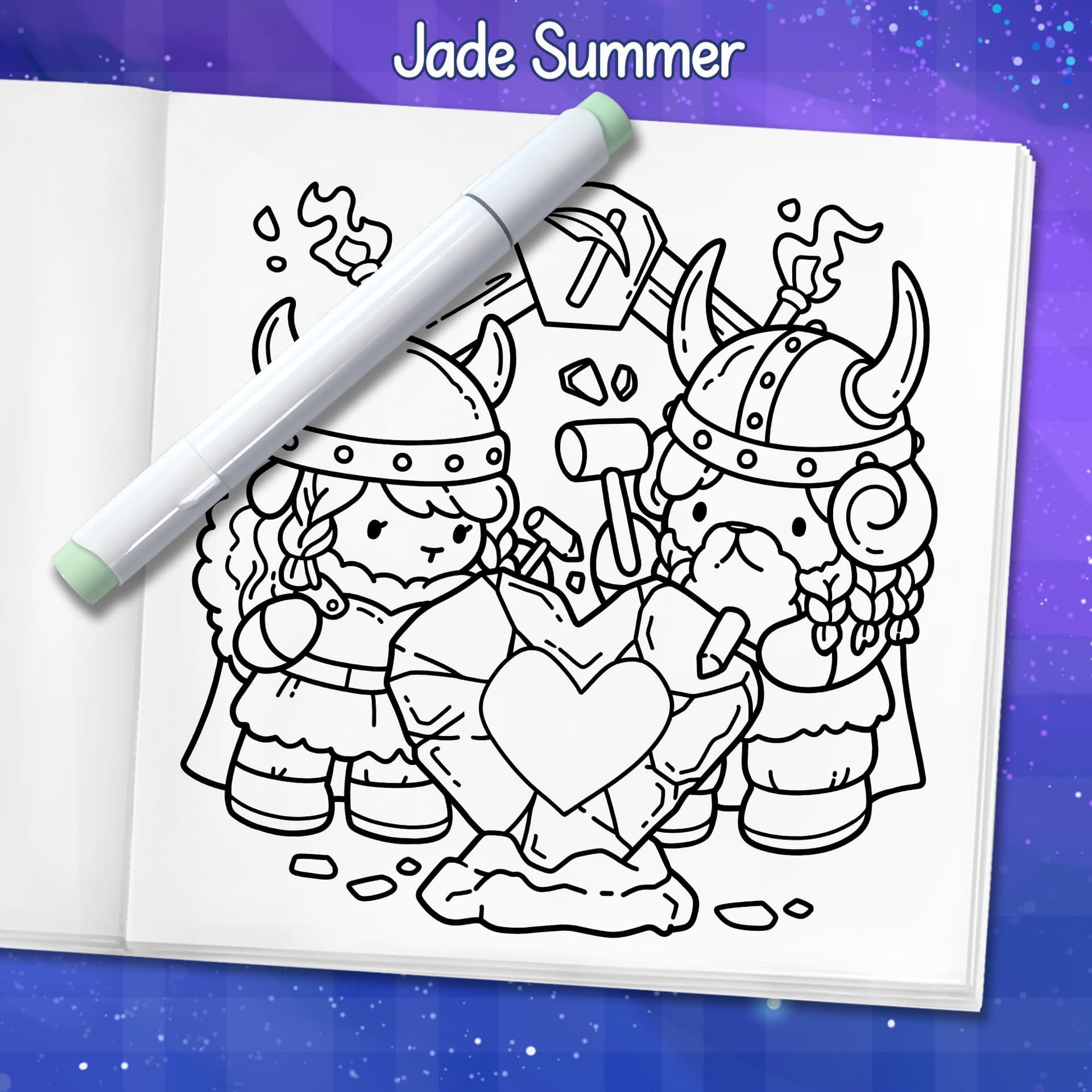 Cozy Romantasy: Cute Coloring Book for Adults and Teens with Fantasy Romance Scenes for Relaxation thumbnail 8