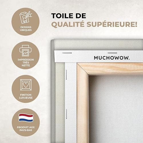 MuchoWow© Impressions sur Toile 50x70 cm Deco Tableau Murale Decoration Salon Peinture Tableaux Chambre Toiles Maison Soleil - Abstrait - Branches - Orange thumbnail 3