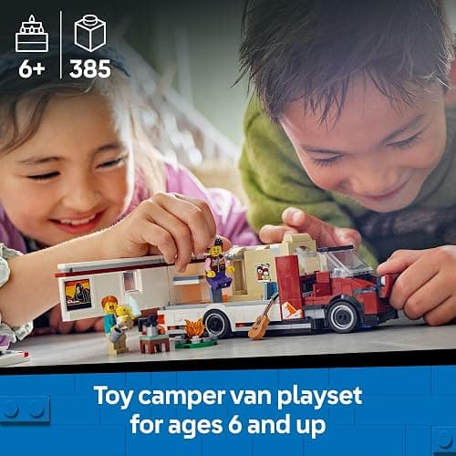 LEGO City Holiday Adventure Camper Van Building Toy Set - Vacation Toy for Kids, Boys and Girls, Ages 6+ - Includes 3 Minifigures and Accessories - Gift Idea for Birthdays & Holidays - 60454 thumbnail 2